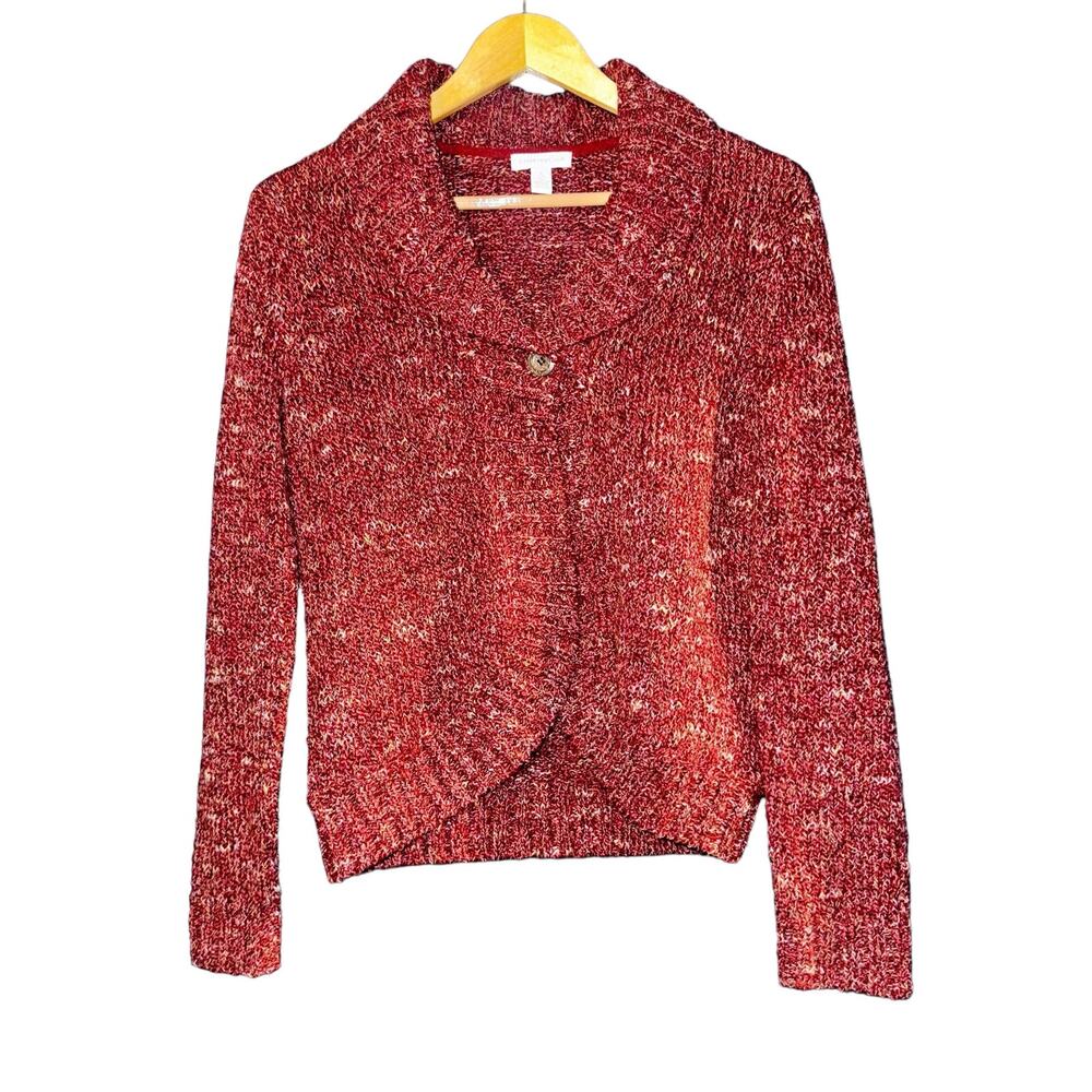 Charter‎ Club Wool Blend Knit Cardigan Sweater Long Sleeve Women Small Academia